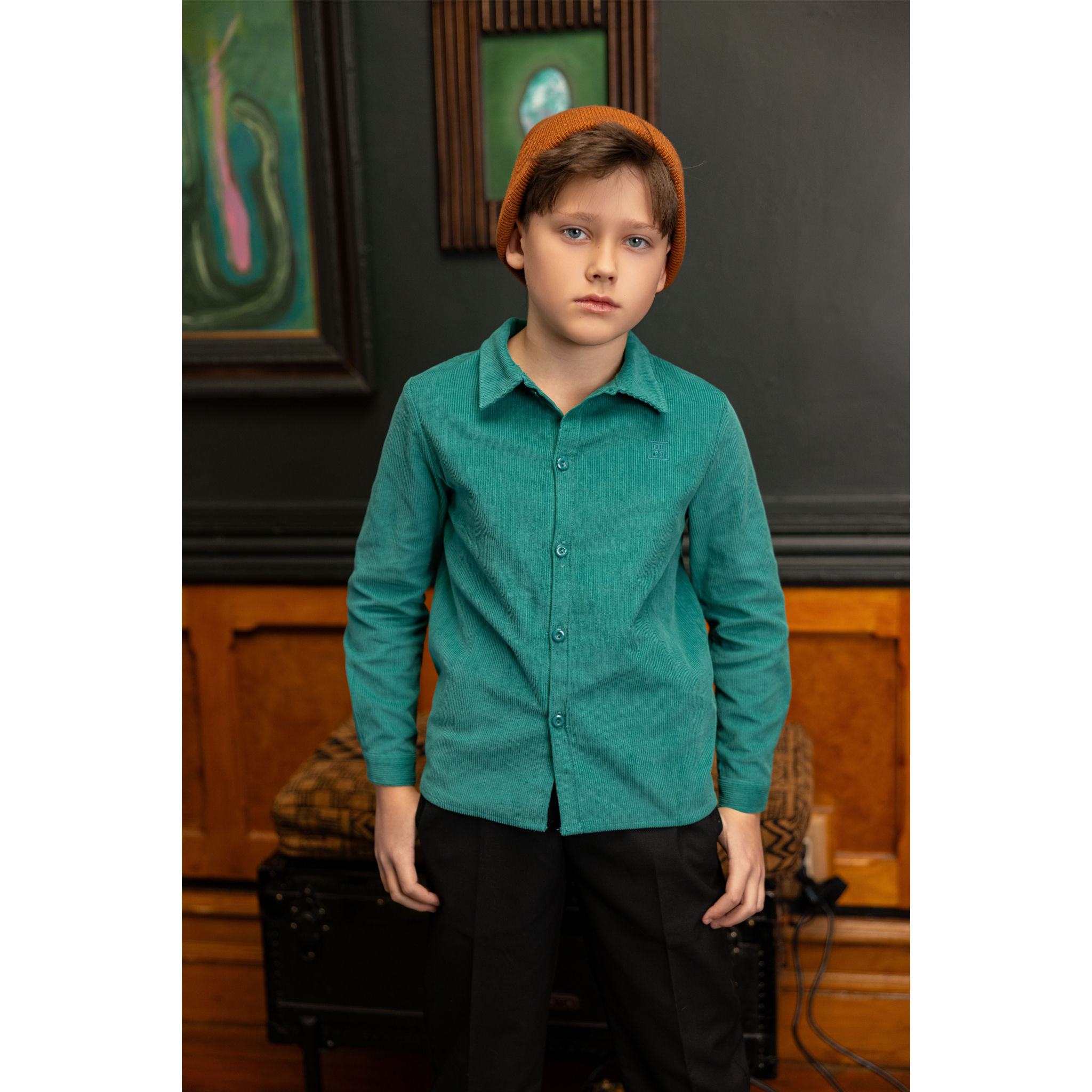 boys green dress shirt The Corduroy Collection Button Down Why Its Special:lightweight Albina Dyla - Grande KEEP THEM LOOKING SHARP Color:Silk and Wool Black